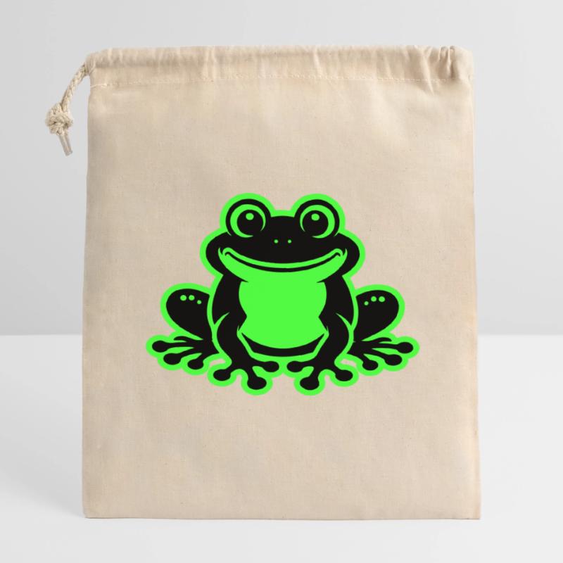 Toad Comic Frog Closable cotton gift bag (14x20cm)
