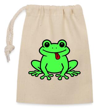 Grenouille Comique Crapaud - Sac cadeau en coton avec cordon (14 x 20 cm) - nature - Devant