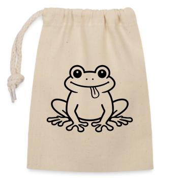 Grenouille Comique Crapaud - Sac cadeau en coton avec cordon (14 x 20 cm) - nature - Devant
