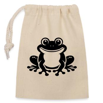 Grenouille Comique Crapaud - Sac cadeau en coton avec cordon (14 x 20 cm) - nature - Devant