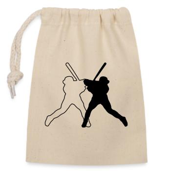 Baseball - Verschließbarer Geschenkbeutel aus Baumwolle (14x20cm) - Natur - Vorne
