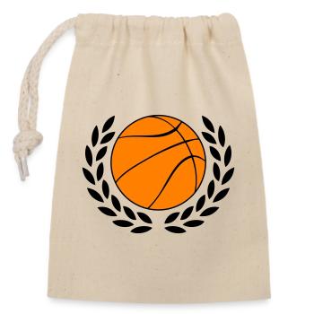 Icône du basket en orange gras - Sac cadeau en coton avec cordon (14 x 20 cm) - nature - Devant
