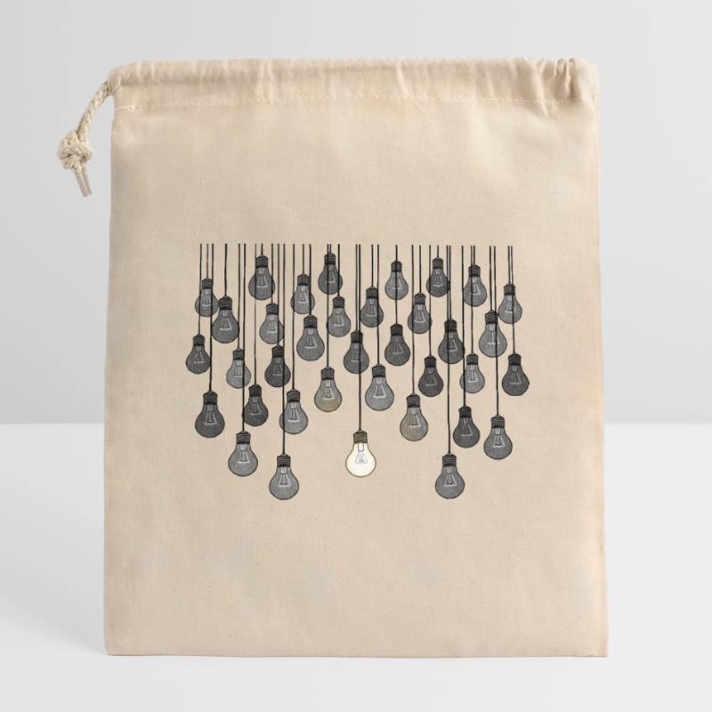 Graues Glühbirnen-Array mit einzigartiger Helligkeit Verschließbarer Geschenkbeutel aus Baumwolle (14x20cm)