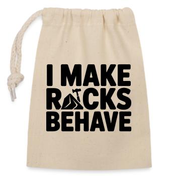 Stonemason funny saying - Closable cotton gift bag (14x20cm) - nature - Front
