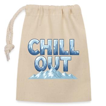 Chill Out Berge Winter Outdoor Design - Verschließbarer Geschenkbeutel aus Baumwolle (14x20cm) - Natur - Vorne