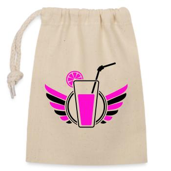 Cocktail Flügel - Verschließbarer Geschenkbeutel aus Baumwolle (14x20cm) - Natur - Vorne