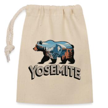 Yosemite Bear - Aménagement extérieur des parcs nationaux - Sac cadeau en coton avec cordon (14 x 20 cm) - nature - Devant