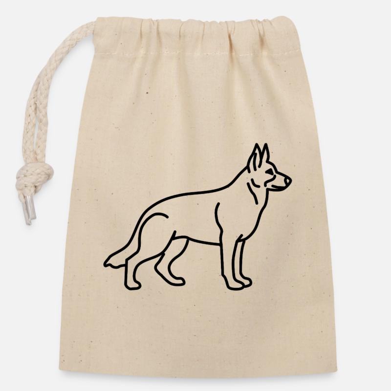 German Shepherd Contour - Closable cotton gift bag (14x20cm) - nature