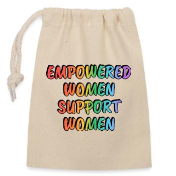 Femmes Autonomisées Soutiennent les Femmes Arc-En-Ciel - Sac cadeau en coton avec cordon (14 x 20 cm) - nature - Devant