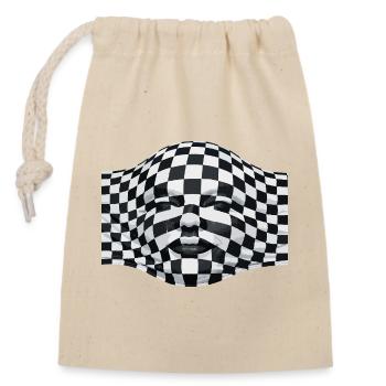 Face under cloth - Closable cotton gift bag (14x20cm) - nature - Front