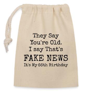 66th Birthday | 66 Years Old Birthday - Closable cotton gift bag (14x20cm) - nature - Front