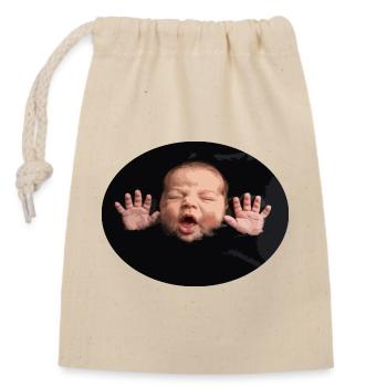 Silhouette du bébé Black Night - Sac cadeau en coton avec cordon (14 x 20 cm) - nature - Devant