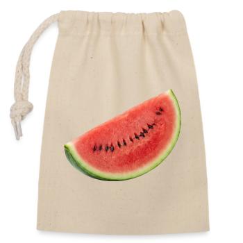 Wassermelone, fresh Melon Sommer - Verschließbarer Geschenkbeutel aus Baumwolle (14x20cm) - Natur - Vorne