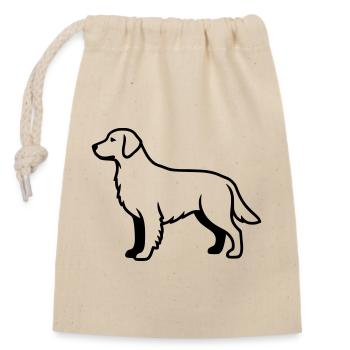Labrador Retriever Dog Outline - Closable cotton gift bag (14x20cm) - nature - Front