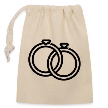 Wedding rings - Closable cotton gift bag (14x20cm) - nature - Front