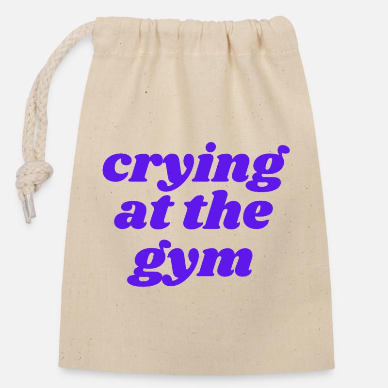 crying at the gym - Verschließbarer Geschenkbeutel aus Baumwolle (14x20cm) - Natur