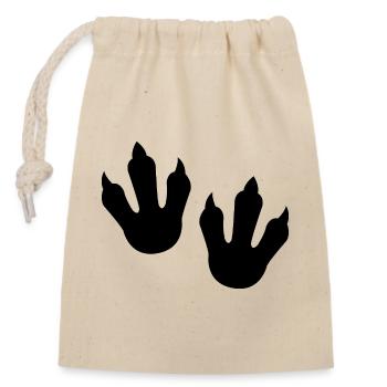 Empreintes de dinosaures - Sac cadeau en coton avec cordon (14 x 20 cm) - nature - Devant