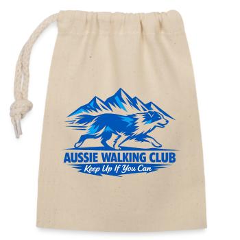 Aussie Walking Club Dog Walking - Closable cotton gift bag (14x20cm) - nature - Front