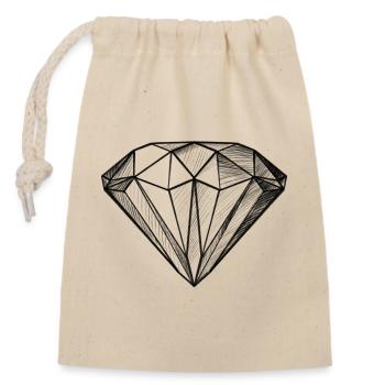 Diamant Edelstein Kristall Design - Illustration - Verschließbarer Geschenkbeutel aus Baumwolle (14x20cm) - Natur - Vorne