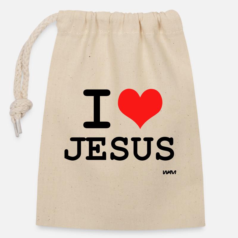 jesus - Verschließbarer Geschenkbeutel aus Baumwolle (14x20cm) - Natur
