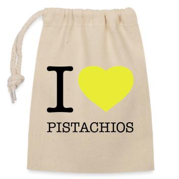 J’AIME LES PISTACHES Pistazien - Sac cadeau en coton avec cordon (14 x 20 cm) - nature - Devant