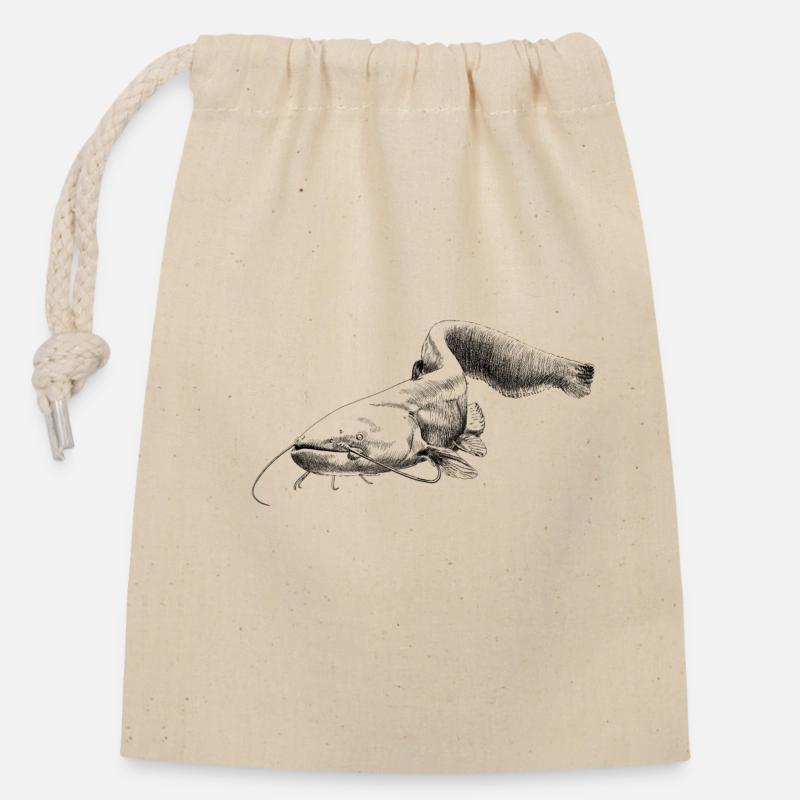 catfish - Sac cadeau en coton avec cordon (14 x 20 cm) - nature