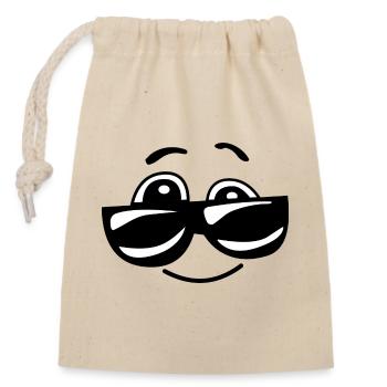 Cool Sunglasses Comic Funny - Closable cotton gift bag (14x20cm) - nature - Front