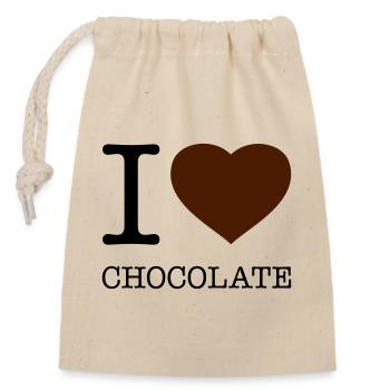 J’AIME LE CHOCOLAT Schokolade - Sac cadeau en coton avec cordon (14 x 20 cm) - nature - Devant