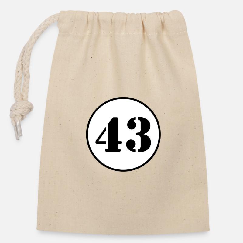 Numéro 43 quarante trois cadeau d'anniversaire - Sac cadeau en coton avec cordon (14 x 20 cm) - nature