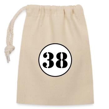 NUMBER 38 thirty eight birthday gift - Closable cotton gift bag (14x20cm) - nature - Front
