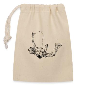 Skydiver - Closable cotton gift bag (14x20cm) - nature - Front
