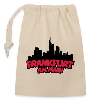 Francfort Skyline (Noir / Rouge) - Sac cadeau en coton avec cordon (14 x 20 cm) - nature - Devant
