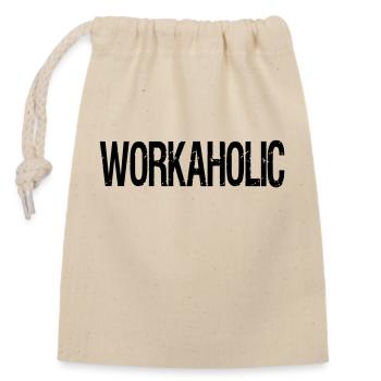 Workaholic - Verschließbarer Geschenkbeutel aus Baumwolle (14x20cm) - Natur - Vorne