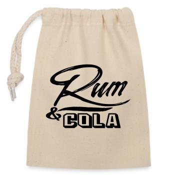 rum cola sail sailing boat longdrink patch sticker - Sac cadeau en coton avec cordon (14 x 20 cm) - nature - Devant