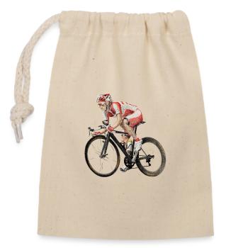 Racer - Closable cotton gift bag (14x20cm) - nature - Front