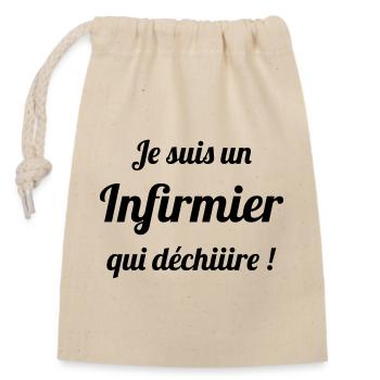 Infirmière / Infirmier / Hôpital / Médecine / - Sac cadeau en coton avec cordon (14 x 20 cm) - nature - Devant
