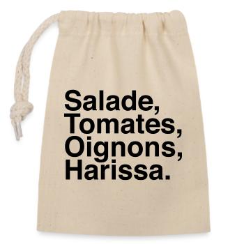 Salade Tomate Oignons Harissa - Sac cadeau en coton avec cordon (14 x 20 cm) - nature - Devant