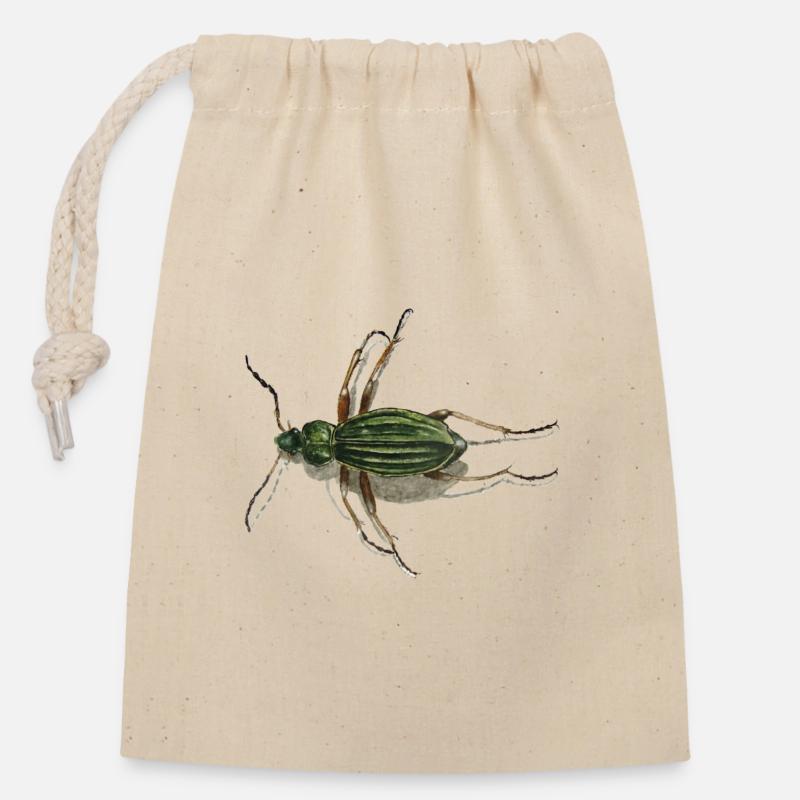 Coléoptère d'or - Sac cadeau en coton avec cordon (14 x 20 cm) - nature