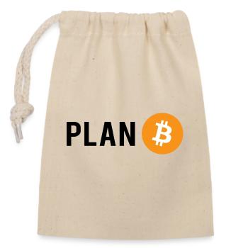 Plan B - Plan Bitcoin - Verschließbarer Geschenkbeutel aus Baumwolle (14x20cm) - Natur - Vorne