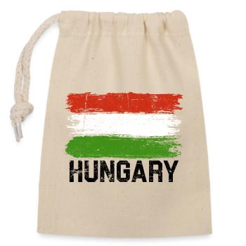 Hungarian Flag Brush Stroke - Closable cotton gift bag (14x20cm) - nature - Front
