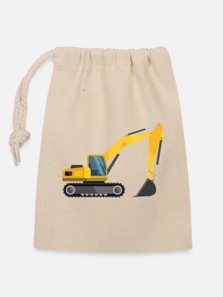 Bagger - Verschließbarer Geschenkbeutel aus Baumwolle (14x20cm) - Natur