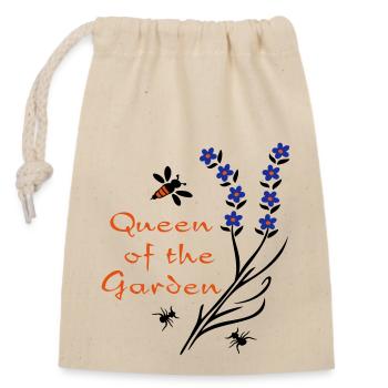 Queen of the Garden - Closable cotton gift bag (14x20cm) - nature - Front