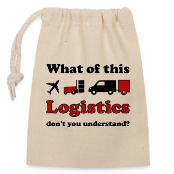 Logistics and Transport - Closable cotton gift bag (14x20cm) - nature - Front
