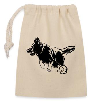 Chien de berger allemand - Sac cadeau en coton avec cordon (14 x 20 cm) - nature - Devant
