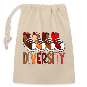 Diversity Sneakers - Sport - Closable cotton gift bag (14x20cm) - nature - Front