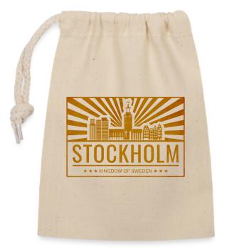 Stockholm - Closable cotton gift bag (14x20cm) - nature - Front