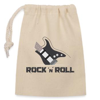 rock n roll guitar Gitarre music musician - Verschließbarer Geschenkbeutel aus Baumwolle (14x20cm) - Natur - Vorne