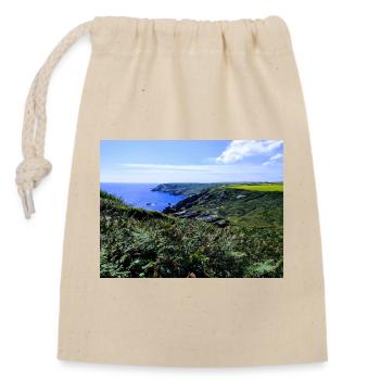 Cornwall - Closable cotton gift bag (14x20cm) - nature - Front