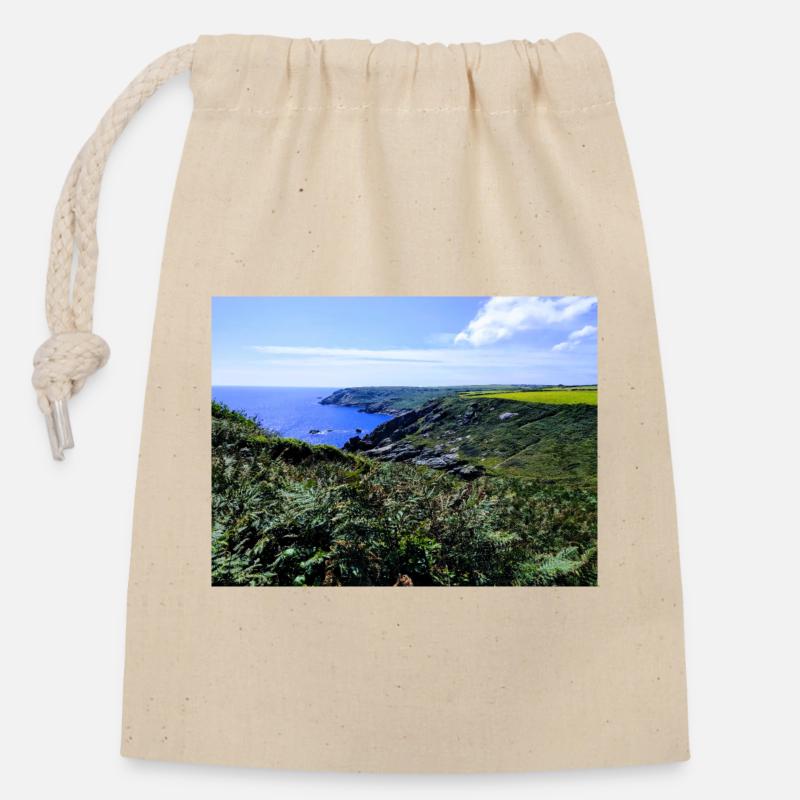 Cornwall - Closable cotton gift bag (14x20cm) - nature
