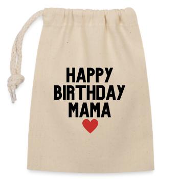 Joyeux anniversaire maman - Sac cadeau en coton avec cordon (14 x 20 cm) - nature - Devant